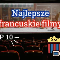 Ekran kinowy z napisem "Najlepsze francuskie filmy" i widownią.