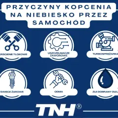 Niebieski dym z rury wydechowej, gdy samochód spala benzynę, może oznaczać problemy z pierścieniami tłokowymi, uszczelniaczami zaworowymi, turbosprężarką, świecami żarowymi, odmą lub złym olejem.