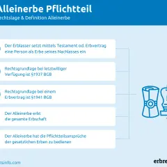 Schema zur Berechnung von Pflegeleistungen im Erbfall: Alleinerbe erbt Nachlass, gesetzliche Grundlagen und Pflichten.