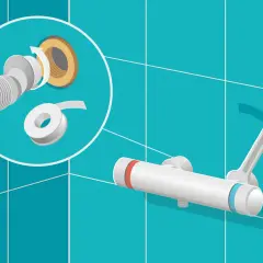 Installation d'un robinet de douche : raccordement et clé pour ajuster l'entraxe robinet douche.