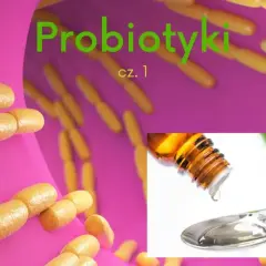 Probiotyk dla noworodka w kroplach. W tle bakterie probiotyczne.