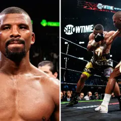 Boxaren Jean Pascal i ringen, svettig och fokuserad. Till höger ses han i en intensiv match.