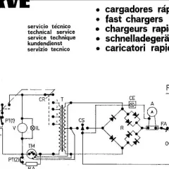 Schemat elektryczny prostownika z amperomierzem i transformatorem.