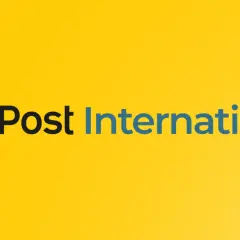 Logo InPost International na żółtym tle. Firma InPost rozwija swoją działalność, docierając do kolejnych krajów, w tym do Hiszpanii.