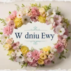 Wianek z pastelowych kwiatów na imieniny Ewy.