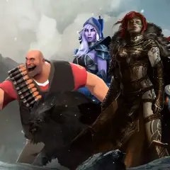 Postacie z gier, w tym Heavy z TF2, sugerują fajne gry na Steam za darmo.