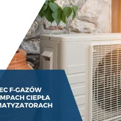 Koniec F-gazów w pompach ciepła i klimatyzatorach. Czy pompy ciepła będą zakazane? Zewnętrzna jednostka klimatyzatora na tle kamiennej ściany.