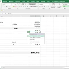 W arkuszu Excela widać błąd formuły w komórce C22. Można ją skopiować z komórki powyżej, jeśli liczysz, że to rozwiąże problem.