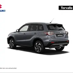 Grå Suzuki Vitara Hybrid, redo för en testkörning. Torvalla Bil.