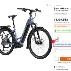 Niebieski rower elektryczny Haibike. Kliknij "Dopasuj rozmiar ramy do wzrostu", aby sprawdzić numer ramy roweru.