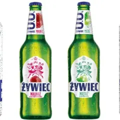 Żywiec, marka piwa z południa Polski, prezentuje warianty malinowy i miętowy.