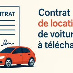 Contrat de location voiture entre particulier : une clé, une voiture orange et un document signé. Téléchargez votre contrat de location de voiture.