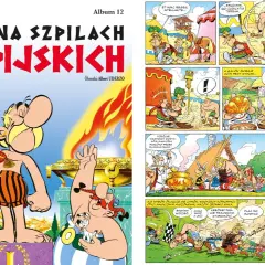 Asteriks i Obeliks na olimpiadzie. Obeliks z wieńcem laurowym, Asteriks z wieńcem laurowym.