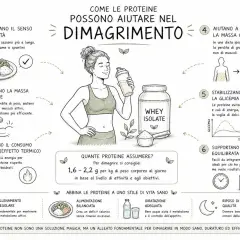 Le proteine aiutano nel dimagrimento: aumentano sazietà, preservano massa muscolare e stabilizzano la glicemia. Gli aminoacidi sono fondamentali.