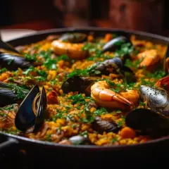 Pyszna paella z owocami morza i ryżem, idealna na rodzinny obiad. Ten przepis na paellę zachwyci każdego!