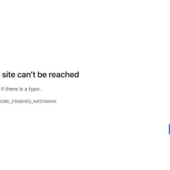 Błąd połączenia: "This site can't be reached". Sprawdź pisownię adresu. Komunikat DNS_PROBE_FINISHED_NXDOMAIN.