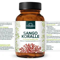 Sango Koralle Kapseln mit Calcium & Magnesium. Die Sango Koralle Wirkung wird durch das natürliche Verhältnis von 2:1 unterstützt. 180 Kapseln.