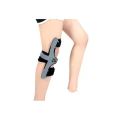 Knieorthese mit seitlicher Stabilisierung, ideal für die Rehabilitation nach Verletzungen des hinteren Kreuzbandes.