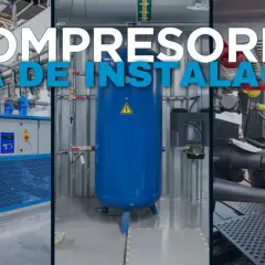 Instalación de compresores: una guía visual de la sala de compresores, mostrando equipos industriales y conexiones.