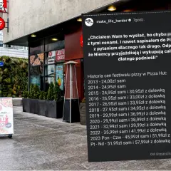 Festiwal pizzy Pizza Hut powrócił! Ceny od 24 zł w 2013 do 57,99 zł w 2023.
