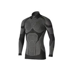 Czarna koszulka termoaktywna Alpinestars z szarymi wstawkami i logo. Idealna na motocyklowe przygody.