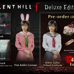 Edycja Deluxe Silent Hill f oferuje cyfrowy artbook, ścieżkę dźwiękową, strój różowego królika, biały mundurek szkolny, omamori, pakiet przedmiotów i 48-godzinny wczesny dostęp.