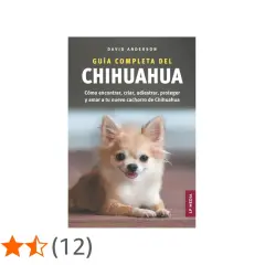 Adorable chihuahua (perro) sonriente en la portada de "Guía completa del Chihuahua".