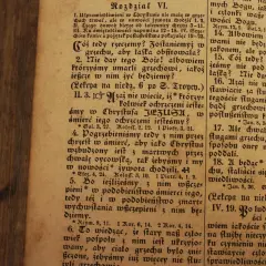 Stary tekst biblijny, rozdział VI. Werset 2 pyta: "Czyż tedy rzeczemy? Zostaniemyż w grzechu, aby łaska obfitowała? Nie day tego Boże! Albowiem wtedy czy w tedy, gdy umarliśmy grzechowi, jakoż jeszcze w nim żyć będziemy?