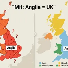 Mapa pokazuje różnicę między Anglią a Wielką Brytanią, wyjaśniając, że Wielka Brytania to nie tylko Anglia.