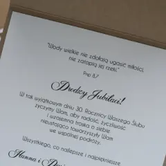 Życzenia na 15 rocznicę ślubu. "Wody wielkie nie zdołają ugasić miłości..." - tekst na zaproszeniu dla Jubilatów.