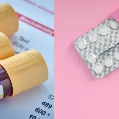 Probówki z krwią i opakowanie tabletek. Dulsevia - szybka droga do zdrowia.