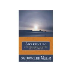 Okładka książki "Przebudzenie" Anthony'ego de Mello. Słońce nad ośnieżonym krajobrazem.