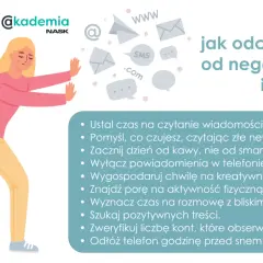 Kobieta walczy z natłokiem negatywnych informacji, symbolizując walkę z doom scrollingiem. Porady jak odciąć mózg od złych wiadomości.