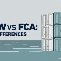 EXW vs FCA: Schlüsselunterschiede. Stapel von Containern, die die Bedeutung von EXW im internationalen Handel verdeutlichen.
