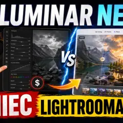 Mężczyzna zszokowany porównuje edycję zdjęć w Luminar Neo z innymi narzędziami.