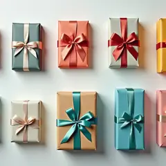 Schöne Geschenkpakete in verschiedenen Farben, perfekt für eine geschenk verpacken anleitung.