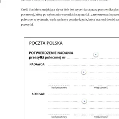 Formularz "Potwierdzenie nadania przesyłki poleconej" Poczty Polskiej. Wypełniany przez pracownika poczty, stanowi dowód nadania.