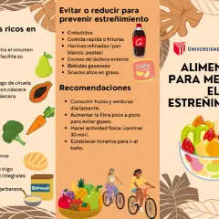 Consejos para evitar el estreñimiento: come frutas, verduras y granos integrales. Evita embutidos y comida rápida.