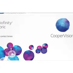 Opakowanie soczewek Biofinity toric CooperVision. Dowiedz się, ile kosztują soczewki na wadę wzroku.