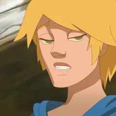 Un jeune homme aux cheveux blonds, le regard fatigué, dans le ranch saison 1 épisode 3.