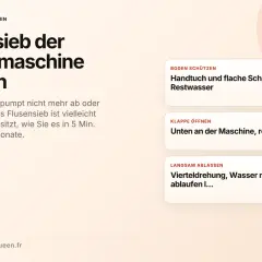 Anleitung: Flusensieb der Waschmaschine reinigen. So beheben Sie Probleme wie schlechten Geruch oder nicht abpumpendes Wasser.