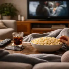 Para ogląda filmy na faktach, zajadając się popcornem i popijając colę.