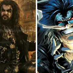 Lobo, le mercenaire intergalactique de DC Comics, dans un montage comparant son apparence dans des films et en bande dessinée.