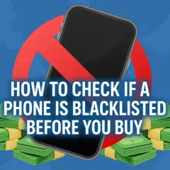 Weryfikacja IMEI: czarny telefon z przekreśleniem, stosy pieniędzy. Nie kupuj kota w worku, sprawdź numer IMEI!