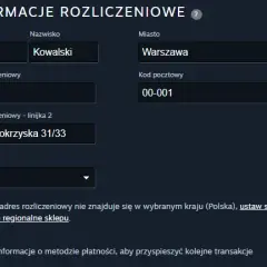 Co to adres rozliczeniowy Steam i jak go poprawnie wypełnić?
