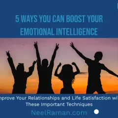 Silhouettes of four people celebrating at sunset. This image inspires self-discovery questions for boosting emotional intelligence and improving life satisfaction.
