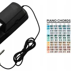 Czarny pedał do keyboardu, idealny do nauki akordów i skal.