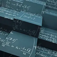 Cubos con fórmulas de ejercicios de polinomios 2 eso. Se ven ecuaciones como (A+B)² y la fórmula cuadrática.