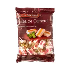 Bolsa de Bêtises de Cambrai, caramelos de menta con un toque de naranja, envueltos individualmente.