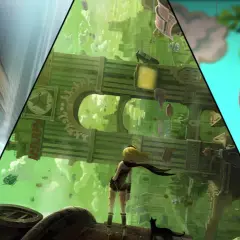 Kolaż z grafikami z gier: wyścigowa łódź, dziewczyna w zielonym mieście, Sackboy. To najlepsze gry na PS Vita!